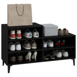 Berkfield Shoe Cabinet Black 102X36X60 Cm Engineered Wood - thumbnail 7