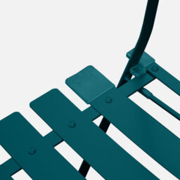 Sweeek. Folding Metal Bistro Garden Table 70 X 70Cm 2 Chairs Emilia Duck Blue 70X70X71 Cm - thumbnail 5