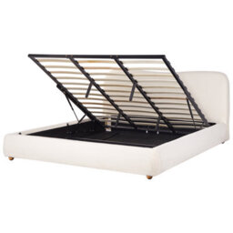 Beliani Ottoman Bed Boucle Blagnac 180 X 200 Cm (Eu Super King) Off-White - thumbnail 4