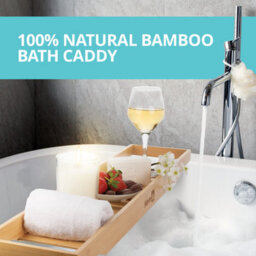 Homiu Bamboo Bath Caddy Tray Bridge Natural Brown Bathtub Tray Rack Tidy Bathroom Shelf Organizer Storage - thumbnail 6
