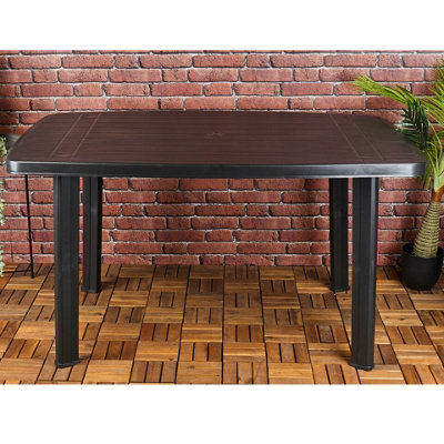 Urbn-Living Urbnliving 72Cm Height Rectangle Collapsible Garden Table Plastic Patio Deck Furniture Outdoor - image 1