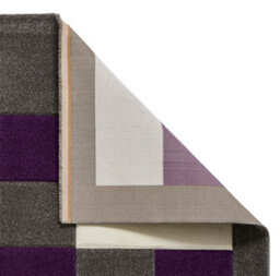 Grey Purple Modern Easy To Clean Bordered Chequered Geometric Rug For Dining Room-80Cm X 150Cm - thumbnail 8