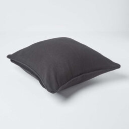 Homescapes Cotton Rajput Ribbed Black Cushion Cover, 60 X 60 Cm - thumbnail 3