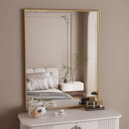 Jōbū Jobu Home - Takara, Gold Metal Rectangle Mirror - 120Cm X 95Cm
