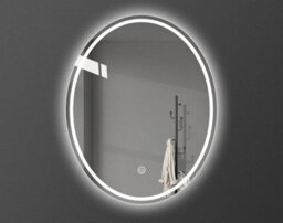Deenz 70X50 Cm Double Led Oval Lighted Bathroom Wall Mirror 3 Color Light Touch Switch With Fog Pad Illuminated Backlit L8033 - thumbnail 2
