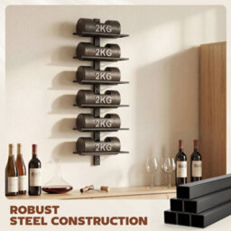 Homcom Wall Mount Wine Rack For 6 Wine Bottles, Black - thumbnail 6