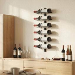 Homcom Wall Mount Wine Rack For 6 Wine Bottles, Black - thumbnail 7