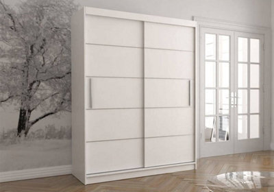 Arte Stylish Vista 06 Sliding Door Wardrobe With Ample Storage Space In White Matt - (H)2000mm X (W)1500mm X (D)610mm - image 1