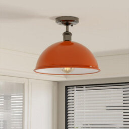 2 Pack Industrial-Semi Flush Mount Ceiling Light Metal 30Cm Dome Lampshade E27 Indoor Ceiling Lamp Fixture For Bedroom - thumbnail 3
