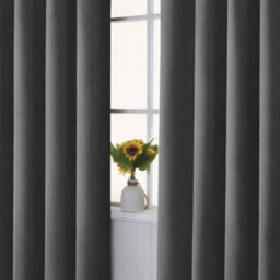 Bedlooms Blackout Curtains Thermal Insulated Eyelet Ready Made Ring Top Grey Curtain (Pair) 66 X 72 Inches With Tie Backs - thumbnail 9