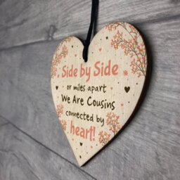 Red Ocean Cousin Birthday Card Gift Cousin Christmas Gift Wooden Heart Family Plaque - thumbnail 7