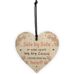 Red Ocean Cousin Birthday Card Gift Cousin Christmas Gift Wooden Heart Family Plaque - thumbnail 5