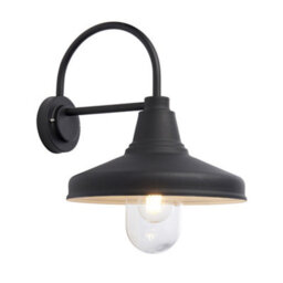 Luminosa Lighting Luminosa Farmhouse Traditional Outdoor Dome Wall Light Textured Black Glass Shade, Ip44 - thumbnail 1