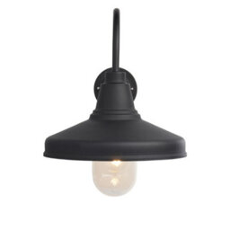 Luminosa Lighting Luminosa Farmhouse Traditional Outdoor Dome Wall Light Textured Black Glass Shade, Ip44 - thumbnail 5