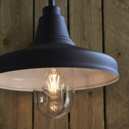 Luminosa Lighting Luminosa Farmhouse Traditional Outdoor Dome Wall Light Textured Black Glass Shade, Ip44 - thumbnail 4