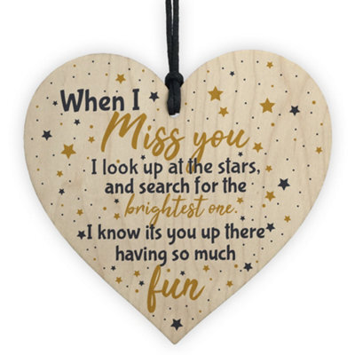 Red Ocean Miss You Memorial Decoration Mum Dad Grandad Grandma Nan Gran Wooden Sign - image 1