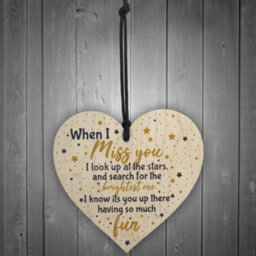 Red Ocean Miss You Memorial Decoration Mum Dad Grandad Grandma Nan Gran Wooden Sign - thumbnail 2