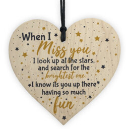 Red Ocean Miss You Memorial Decoration Mum Dad Grandad Grandma Nan Gran Wooden Sign - thumbnail 1