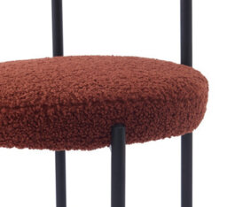 Nordlys Set Of 2 Metal And Terracotta Bouclé Dining Chairs Modern Design Style Dining Room - thumbnail 8