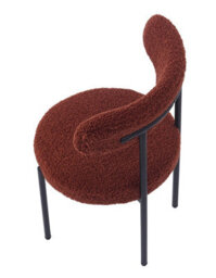 Nordlys Set Of 2 Metal And Terracotta Bouclé Dining Chairs Modern Design Style Dining Room - thumbnail 9