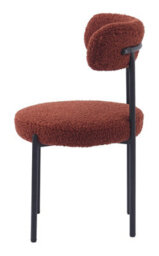 Nordlys Set Of 2 Metal And Terracotta Bouclé Dining Chairs Modern Design Style Dining Room - thumbnail 5