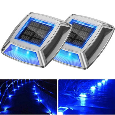 2Pcs Led Solar Deck Lights Ip68 Outdoor - image 1