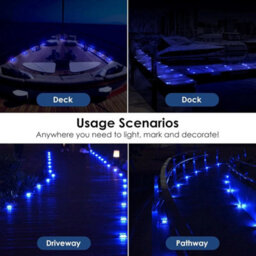 2Pcs Led Solar Deck Lights Ip68 Outdoor - thumbnail 5