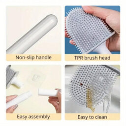 Silicone Toilet Brushes With Wall Mounted Toilet Brush Holder White - thumbnail 4