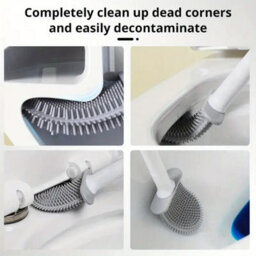 Silicone Toilet Brushes With Wall Mounted Toilet Brush Holder White - thumbnail 2