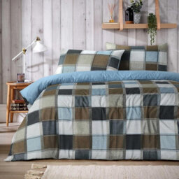 Glencoe Check Duvet Set In Natural - Single