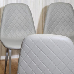 Kosy Koala Dining Chairs Set Of 4 Faux Leather Padded Gem Grey Kitchen Dining Room - thumbnail 1