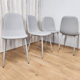 Kosy Koala Dining Chairs Set Of 4 Faux Leather Padded Gem Grey Kitchen Dining Room - thumbnail 3