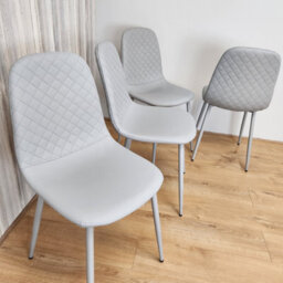 Kosy Koala Dining Chairs Set Of 4 Faux Leather Padded Gem Grey Kitchen Dining Room - thumbnail 4