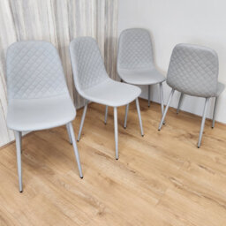 Kosy Koala Dining Chairs Set Of 4 Faux Leather Padded Gem Grey Kitchen Dining Room - thumbnail 5