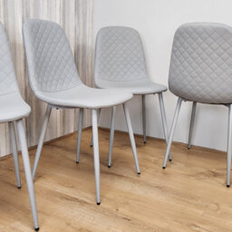 Kosy Koala Dining Chairs Set Of 4 Faux Leather Padded Gem Grey Kitchen Dining Room - thumbnail 6