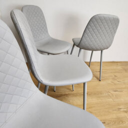 Kosy Koala Dining Chairs Set Of 4 Faux Leather Padded Gem Grey Kitchen Dining Room - thumbnail 7