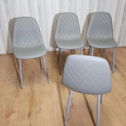 Kosy Koala Dining Chairs Set Of 4 Faux Leather Padded Gem Grey Kitchen Dining Room - thumbnail 9