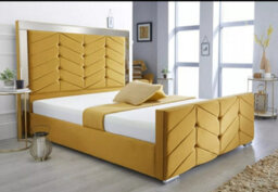 Stratus Interiors Chevron Art Deco Design Mirrored Bed - Add Professional Assembly & Delivery- Super King - Gas Lift Ottoman Storage Type - thumbnail 3