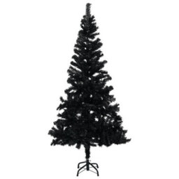 Berkfield Artificial Christmas Tree With Leds&ball Set Black 240 Cm Pvc - thumbnail 2