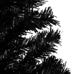 Berkfield Artificial Christmas Tree With Leds&ball Set Black 240 Cm Pvc - thumbnail 4