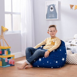 icon Kids Starry Skies Bean Bag Chair Navy Blue Childrens Bean Bags - thumbnail 2