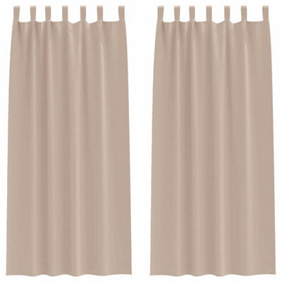 Berkfield Modern Curtains With Curtains 2 Pcs Taupe 245 X 140 Cm Polyester - image 1