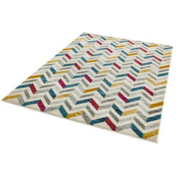 Multicolor Shades Geometric Modern Easy To Clean Rug For Dining Room -160Cm X 230Cm - thumbnail 3