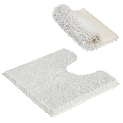 Crystals Non Slip Bath Mat Water Absorbent Shower Mats Machine Washable Bathroom Rug, White - image 1