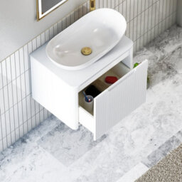 Royal Bathrooms Avenza 600mm Matte White Wall Hung Bathroom Countertop Vanity Unit 1 Drawer With Cesar Basin - thumbnail 5