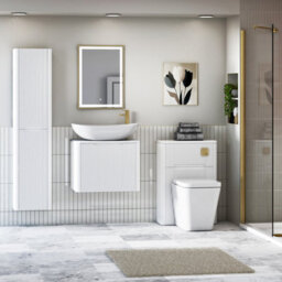 Royal Bathrooms Avenza 600mm Matte White Wall Hung Bathroom Countertop Vanity Unit 1 Drawer With Cesar Basin - thumbnail 4