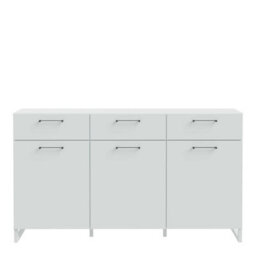 Wyld Haus Innsbruck Light Grey Wooden 3 Door 3 Drawer Storage Chest - thumbnail 4