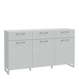 Wyld Haus Innsbruck Light Grey Wooden 3 Door 3 Drawer Storage Chest - thumbnail 3