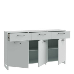 Wyld Haus Innsbruck Light Grey Wooden 3 Door 3 Drawer Storage Chest - thumbnail 6