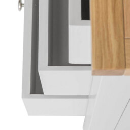 Farro Grey 3 Drawer Chest Fully Assembled - Painted With Oak Top By Roseland Furniture - thumbnail 6